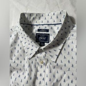 Jos A Bank All over sailboat Print long sleeve button down shirt men’s size XXL